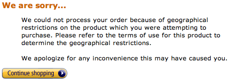 Amazon MP3 Error Message